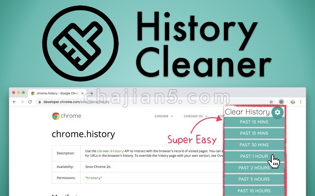 Super History & Cache Cleaner清除浏览器历史记录缓存和Cookie