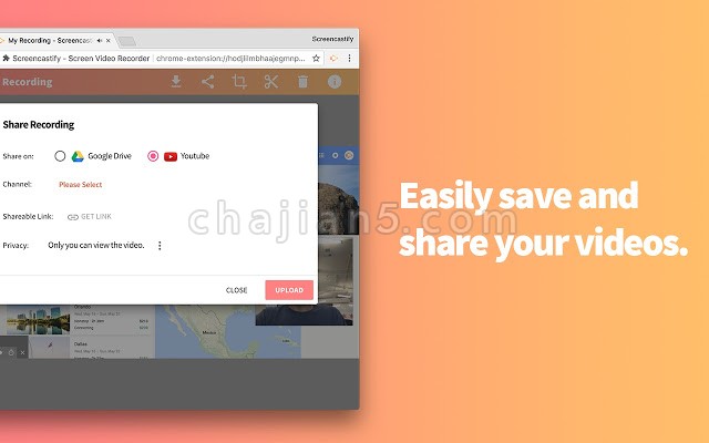 Chrome浏览器网页录屏录像插件Screencastify