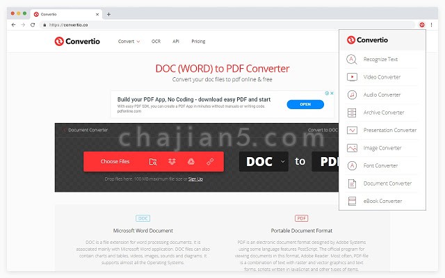 文件格式转换Chrome插件Convertio支持超过 2500 种格式