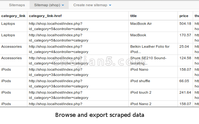 Web Scraper 网页爬虫网页数据抓取工具Chrome浏览器扩展插件