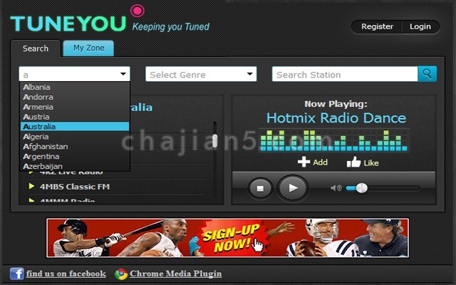 TuneYou Radio“无线电”广播收音机插件-倾听来自中国和来自世界各地超过50,000个电台