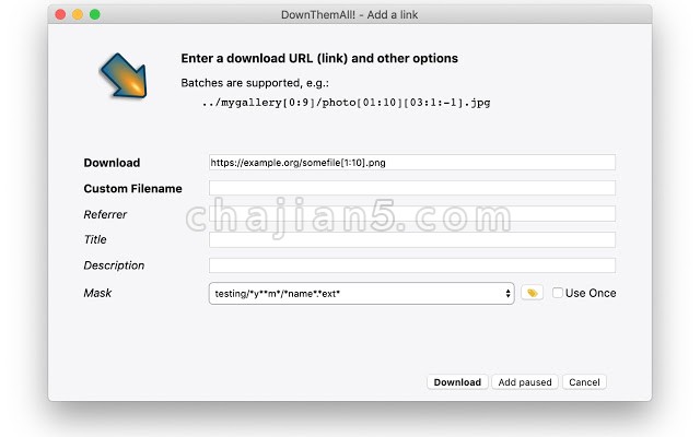 DownThemAll Chrome浏览器批量下载插件