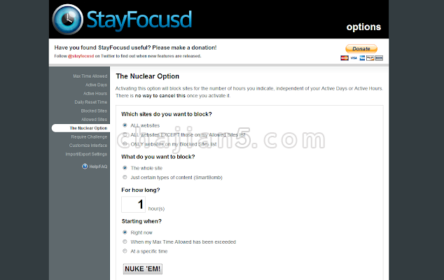 StayFocusd v1.6.0（保持专注 防止在无关网站停留太多时间）