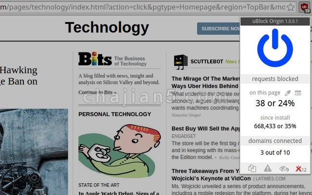 uBlock Origin浏览器广告拦截过滤插件