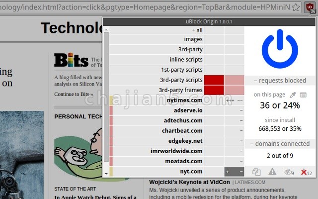 uBlock Origin v1.50.0.0（网络请求过滤工具）