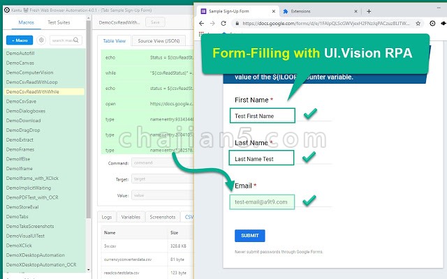 UI.Vision RPA 浏览器自动化工具
