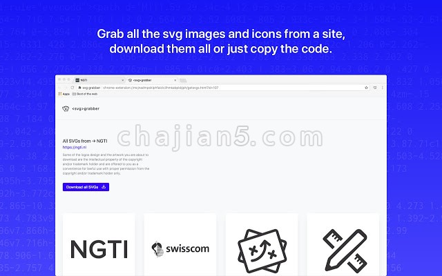 Svg-grabber帮助你快速浏览和下载一个网站所有的SVG