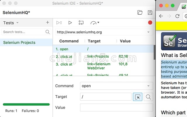 Selenium IDE开源的WEB自动化工具