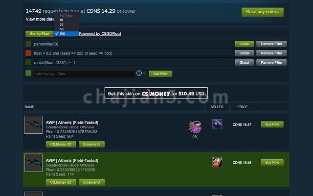 CSFloat Market Checker v3.2.4.0（在 Steam 市场上快速检查 CS:GO 饰品的价格）