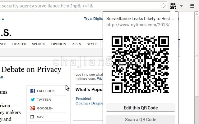 The QR Code Extension 当前网页二维码