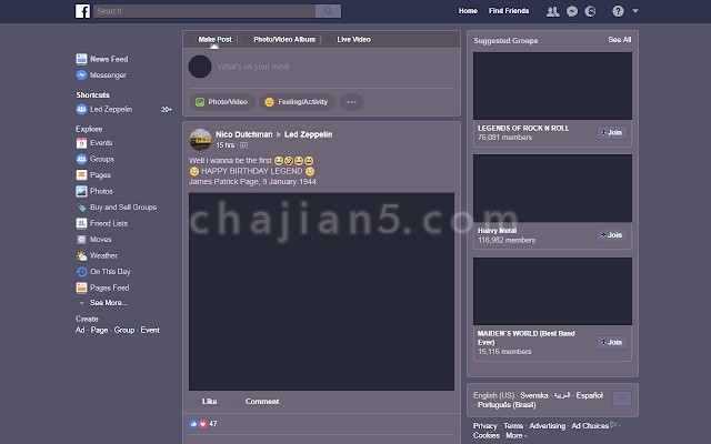 Color Changer for Facebook 为Facebook定制喜欢的颜色界面