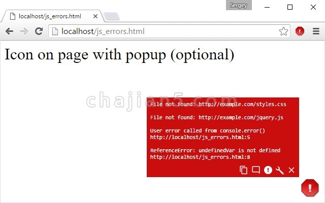 JavaScript Errors Notifier （JavaScript 错误通知的调试工具）