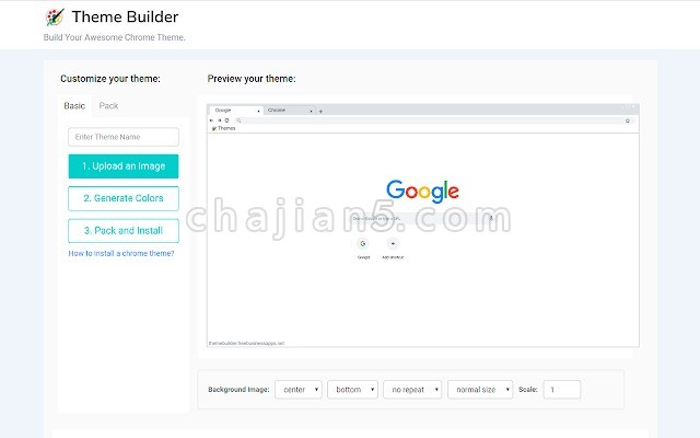 谷歌浏览器插件chrome Theme Builder自己制作浏览器主题背景的自定义插件 主题生成器 Chrome插件 谷歌浏览器插件网