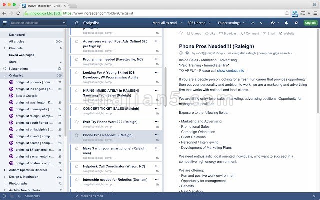 Craigslist Helper for Inoreader （Inoreader Craigslist订阅助手）