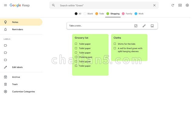 Category Tabs for Google Keep™ 更好地整理您在Google Keep上的笔记