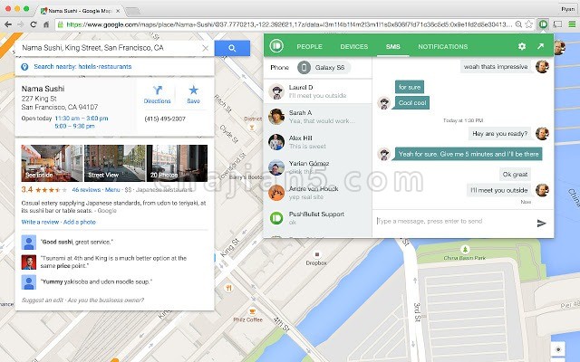 Pushbullet 跨平台接收和推送消息 支持WhatsApp、Kik和Facebook