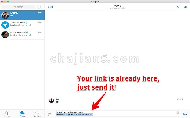 Share via Telegram 通过Telegram 一键分享当前网页