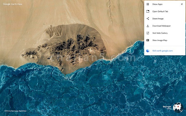 Earth View from Google Earth 打开新标签页时显示谷歌地球图像