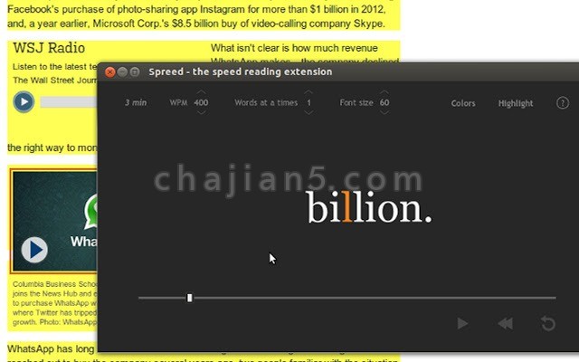 Spreed – speed read the web 网页快速阅读插件