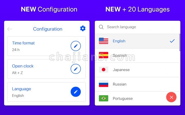 Clock for Google Chrome ™ 有现代感的谷歌浏览器数字时钟
