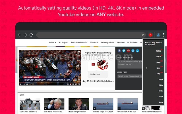观看YouTube自动4K /8K/ HD