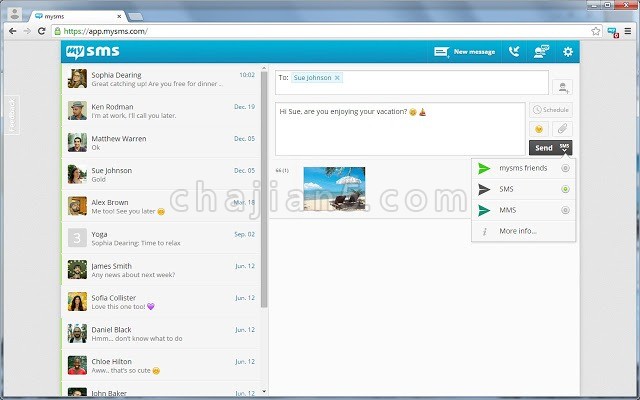 mysms 在Chrome上收发短彩信