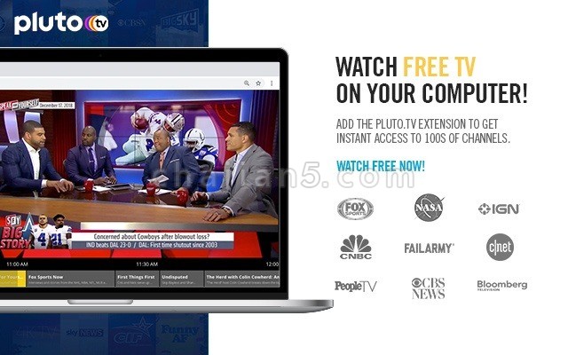 Pluto TV 免费在Chrome上看100多个电视频道