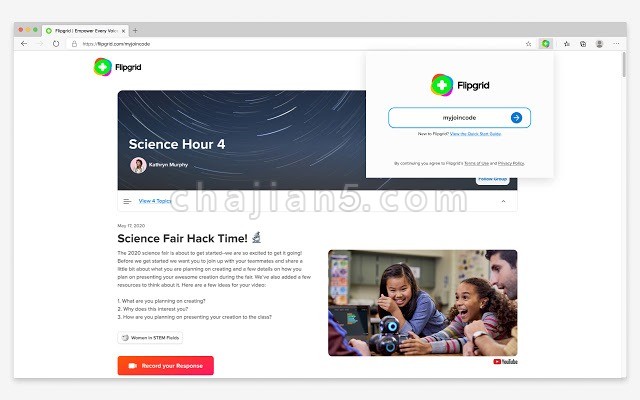 Flipgrid 浏览器端快速访问辅助插件
