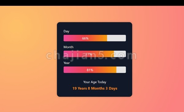 Time Gone 以进度条方式呈现每天、每个月和每年的消耗进度