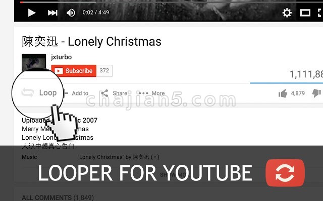 Looper for YouTube 自动重播YouTube视频