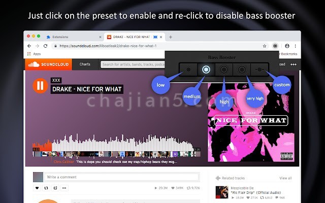 Bass Booster 在浏览器网页听音乐增强低音效果