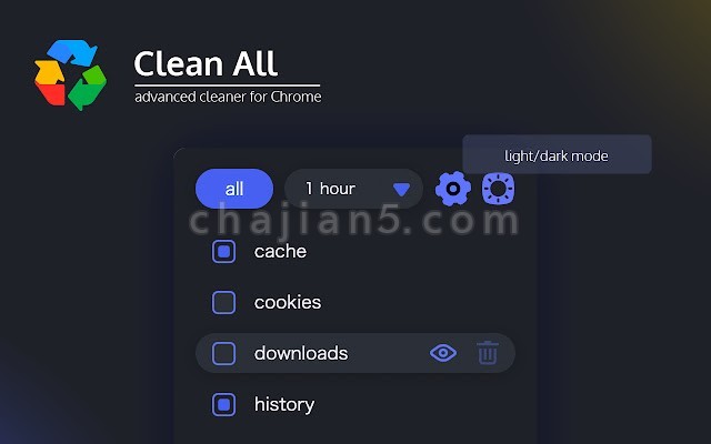 Clean All 轻松清理浏览器的历史记录、下载记录、cookie记录！
