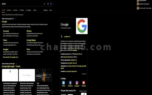 Dark Mode View