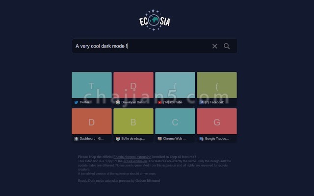 Ecosia Dark-Mode 给搜索引擎Ecosia 开启暗黑护眼模式