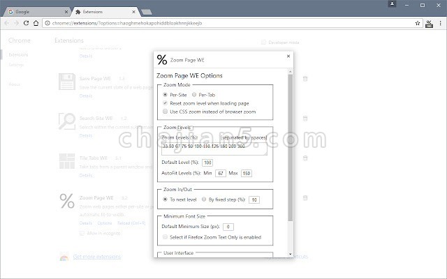 Zoom Page WE v33.3.0.0（自动调整宽度和最小字体大小来缩放网页）