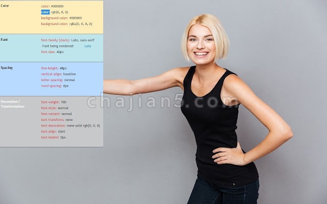 Font Finder 查找网页上的字体名称、颜色、样式、大小、位置