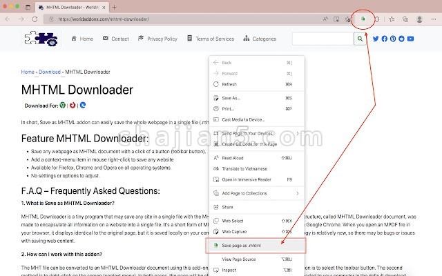 MHTML Downloader 将网页保存为单个的MHTML文件