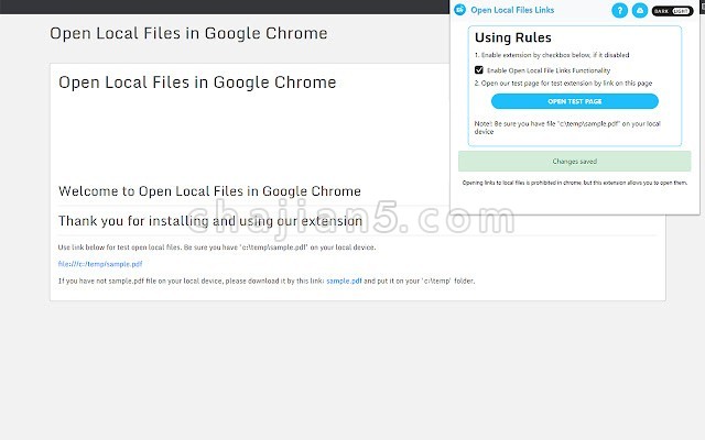 Open Local Files in Google Chrome™ v1.0.2.0（谷歌浏览器打开本地文件链接）