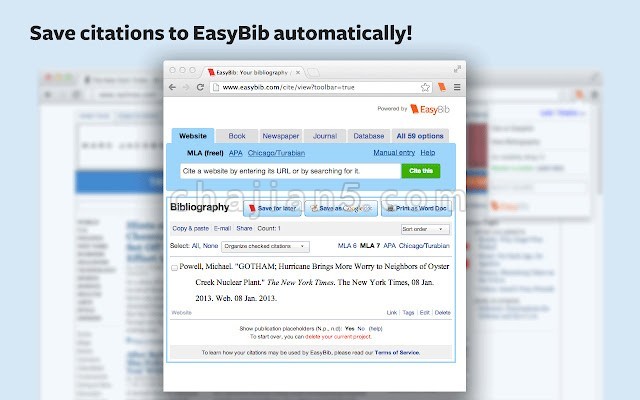 EasyBib Toolbar v0.7.8.0（参考文献工具）