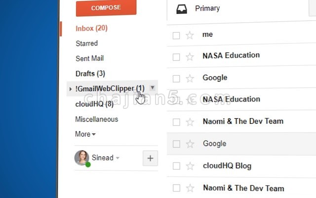 Gmail Web Clipper by cloudHQ v1.0.1.18（保存网页内容到Gmail）