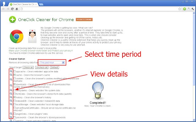 OneClick Cleaner for Chrome v0.9.1.5（清理浏览器）