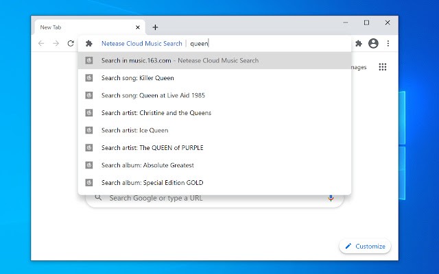 Netease Cloud Music Search 在浏览器地址栏上添加网易云音乐快捷搜索