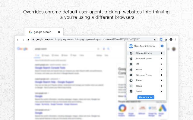 User Agent Switcher 在浏览器上切换不同的user Agent