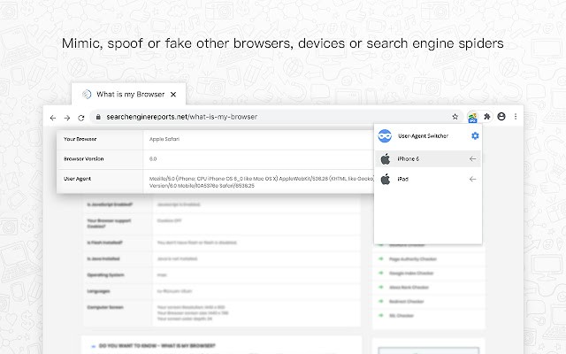 User Agent Switcher 在浏览器上切换不同的user Agent