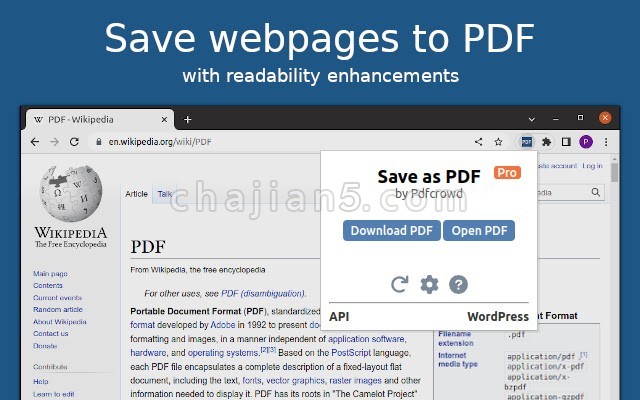 Save as PDF 将网页内容保存为PDF文档