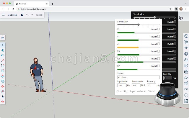 SpaceMouse Driver for SketchUp Web 在SketchUp Web应用程序中使用SpaceMouse