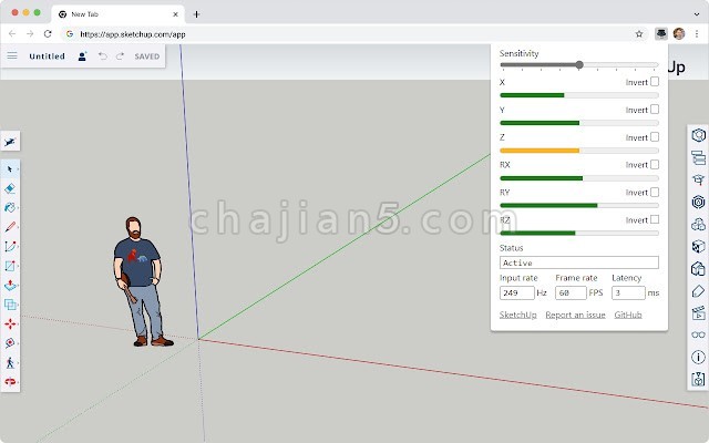 SpaceMouse Driver for SketchUp Web v0.0.2.0（SketchUp 的网页应用中使用3DConnexion SpaceMouse）