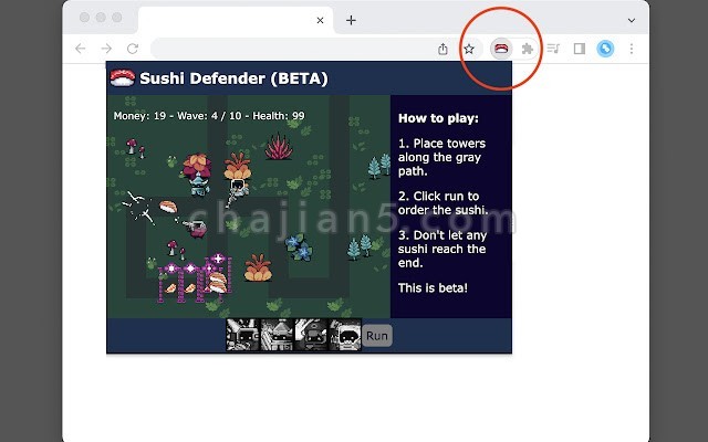 Sushi Defender 灵感来自Bloons TD的塔防游戏