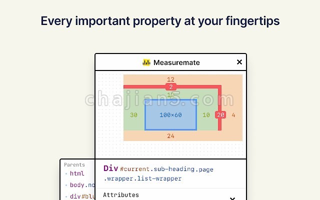 Measuremate v2.4.0.0（前端设计师开发工具 测量元素到任何其他元素的距离）