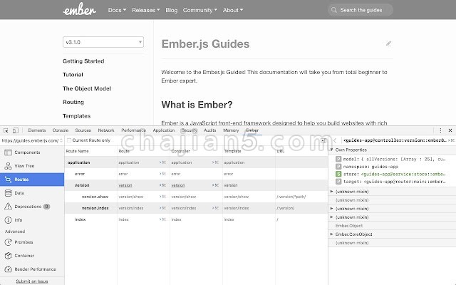 Ember Inspector 用于调试ember应用程序的工具
